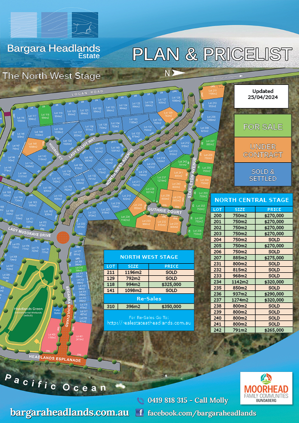 Bargara Headlands Estate - Plan and Price List - 25th April 2024